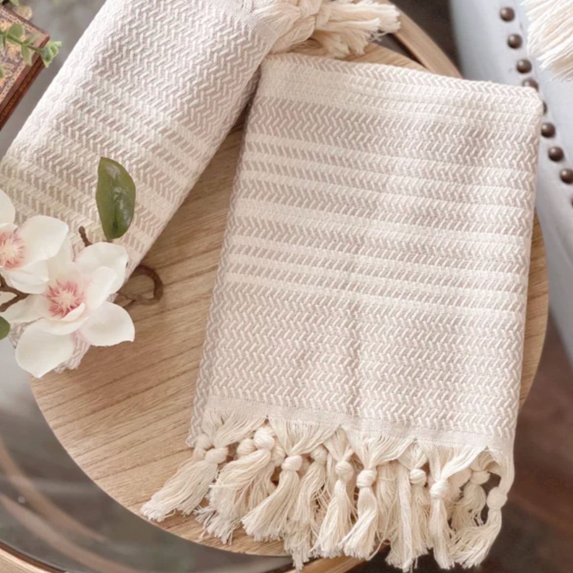 ORGANIC TURKISH HAND TOWEL • TAN