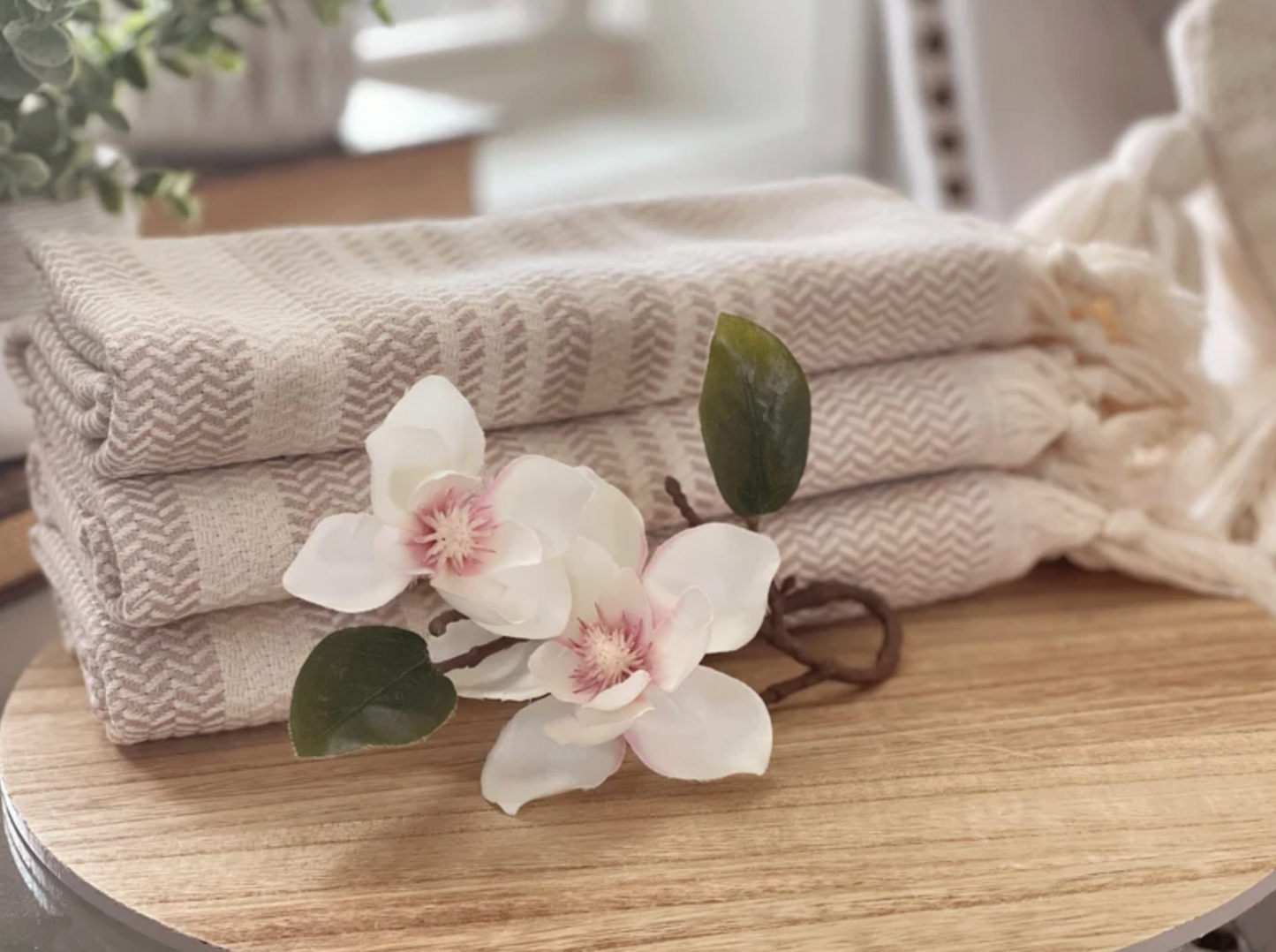 ORGANIC TURKISH HAND TOWEL • TAN