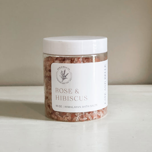 ROSE & HIBISCUS • 10oz Himalayan Pink Bath Salts