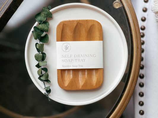 SELF DRAINING WOODEN SOAP TRAY